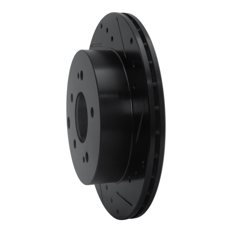 Mitsubishi Eclipse Brake Rotor (1) - Rear Right - R1 Concepts - Drilled & Slotted - Black - `06-`12